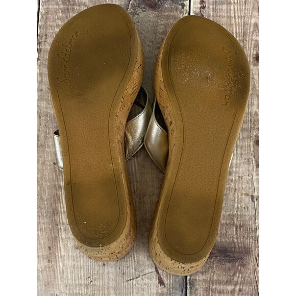 Sam Edelman Romy Wedge Cork Side Leather Upper Sandals Womens Size 9.5 - Picture 10 of 10